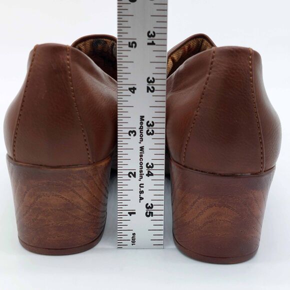 BOC Born Concepts Brown Slip-On Clogs Size 10M Faux Leather Comfort Heel Shoes - Picture 4 of 10